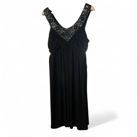 Maggy London V Neck Bedazzled Cocktail Dress Size 14 - Picture 1 of 5